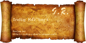 Indig Róbert névjegykártya